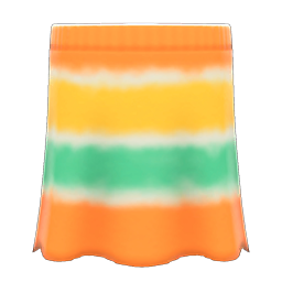 Animal Crossing Items Tie-dye Skirt Orange