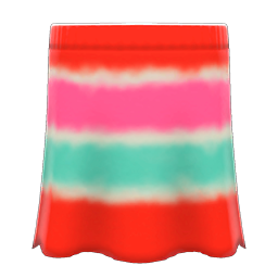 Animal Crossing Items Tie-dye Skirt Red