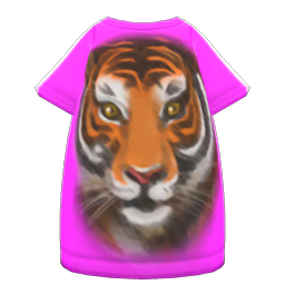 Animal Crossing Items Tiger-face Tee Dress Pink