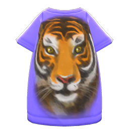 Animal Crossing Items Tiger-face Tee Dress Purple