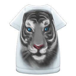 Animal Crossing Items Tiger-face Tee Dress White