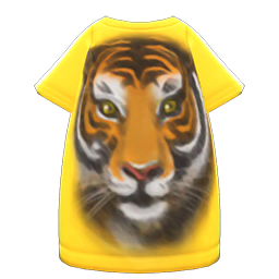 Animal Crossing Items Tiger-face Tee Dress Yellow