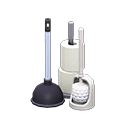 Animal Crossing Items Toilet-cleaning Set Monotone