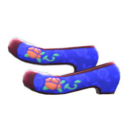 Animal Crossing Items Traditional Flower Shoes Blue