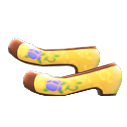 Animal Crossing Items Traditional Flower Shoes Yellow