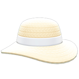 Animal Crossing Items Wide-brim Straw Hat White