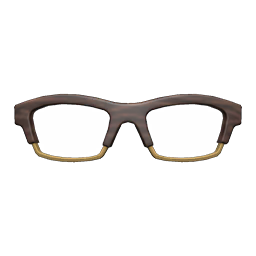 Animal Crossing Items Wooden-frame Glasses Dark brown