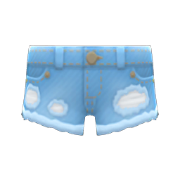 Animal Crossing Items Worn-out Cutoffs Light blue