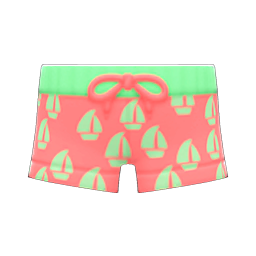 Animal Crossing Items Yacht Shorts Red