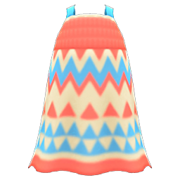 Animal Crossing Items Zigzag-print Dress Coral