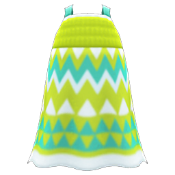 Zigzag-print Dress Lime