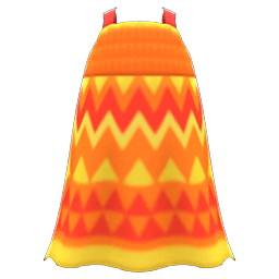 Animal Crossing Items Zigzag-print Dress Orange